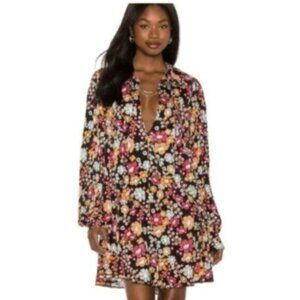 NWT Free People | Daisy Jane Dark Floral Mini Dress Size XS